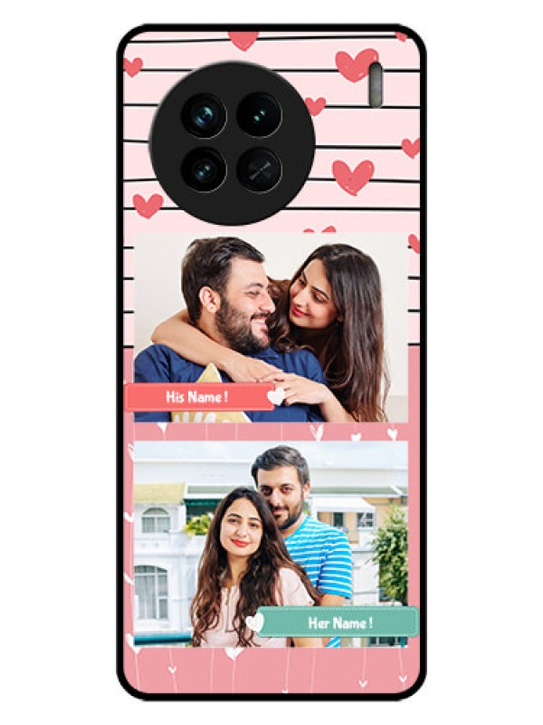 Custom Vivo X90 5G Custom Glass Mobile Case - Photo with Heart Design