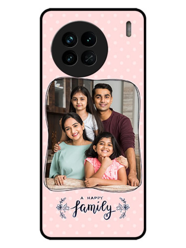 Custom Vivo X90 5G Custom Glass Phone Case - Family with Dots Design