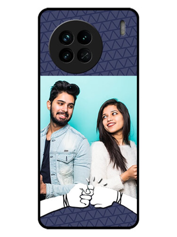 Custom Vivo X90 5G Photo Printing on Glass Case - with Best Friends Design