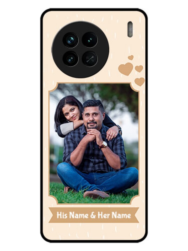 Custom Vivo X90 5G Custom Glass Phone Case - with confetti love design