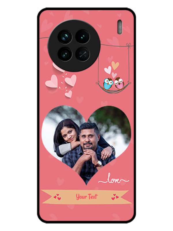 Custom Vivo X90 5G Personalized Glass Phone Case - Peach Color Love Design