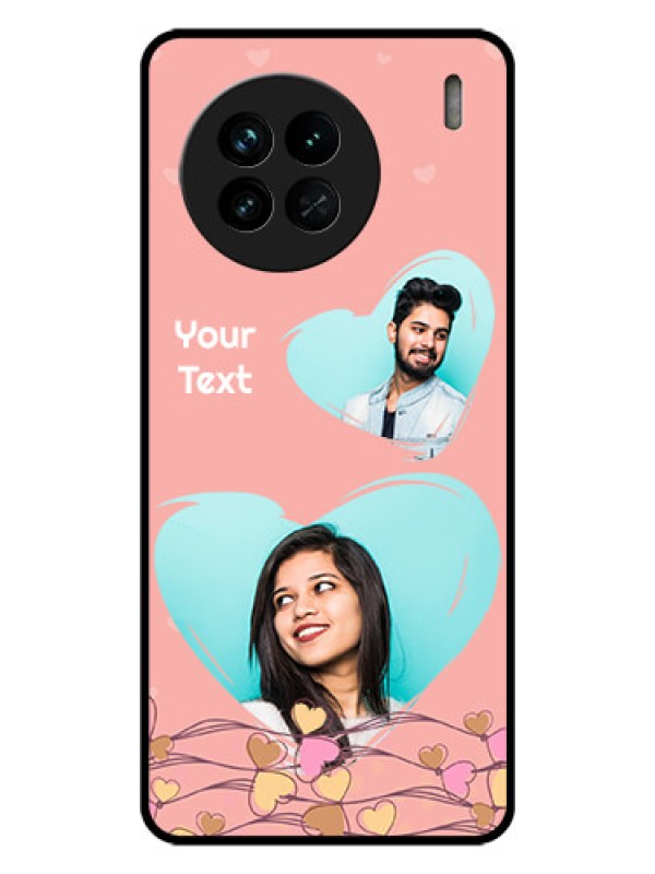 Custom Vivo X90 5G Custom Glass Mobile Case - Love Doodle Design