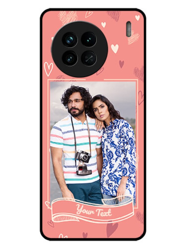 Custom Vivo X90 5G Custom Glass Phone Case - Love doodle art Design