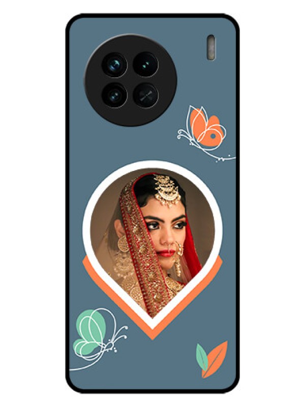 Custom Vivo X90 5G Custom Glass Mobile Case - Droplet Butterflies Design