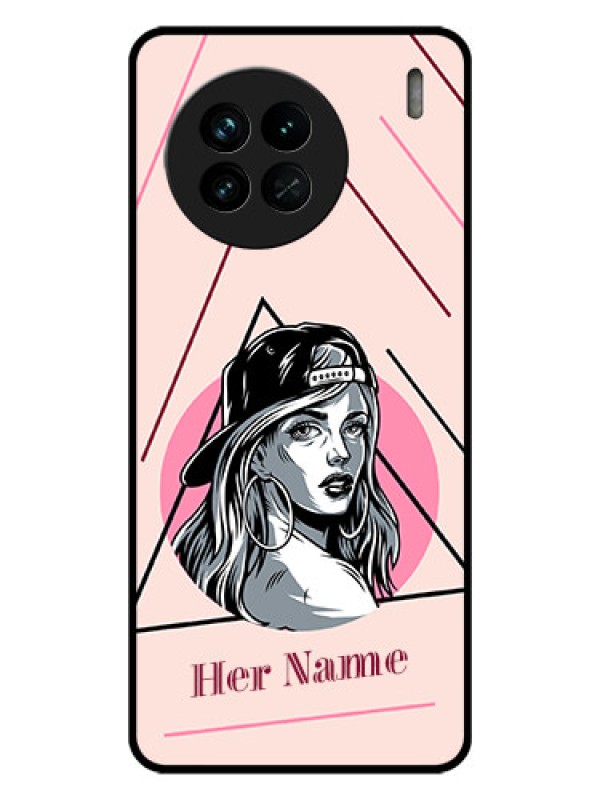 Custom Vivo X90 5G Personalized Glass Phone Case - Rockstar Girl Design