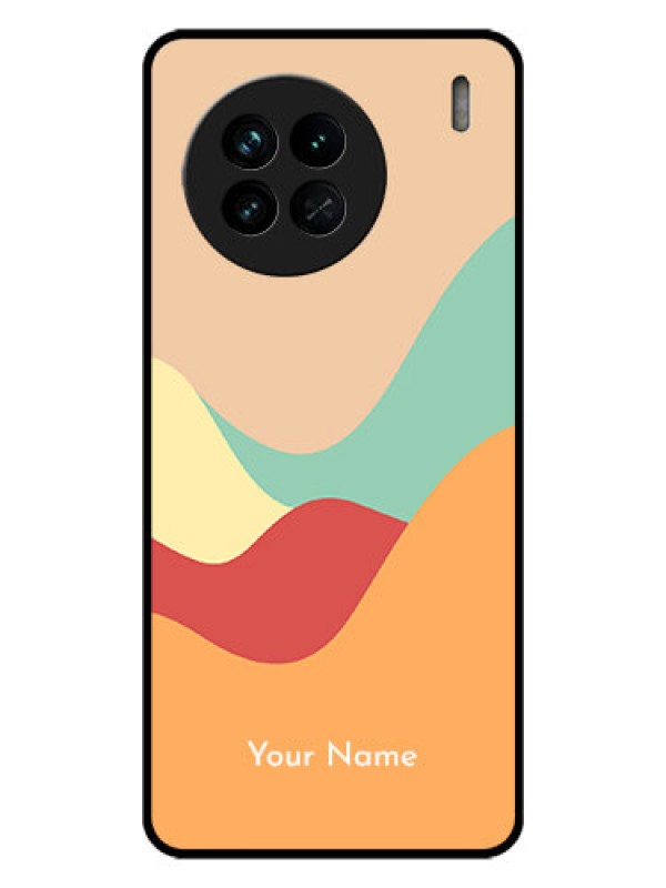 Custom Vivo X90 5G Personalized Glass Phone Case - Ocean Waves Multi-colour Design