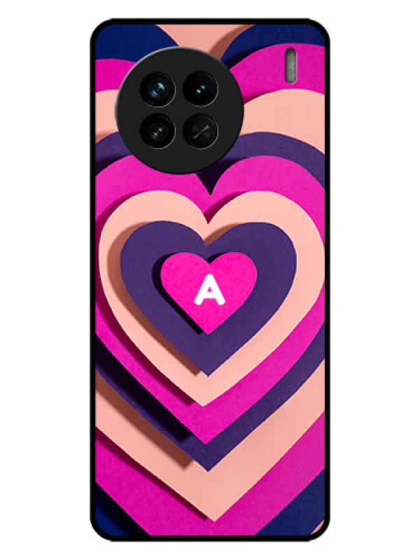 Custom Vivo X90 5G Custom Glass Mobile Case - Cute Heart Pattern Design