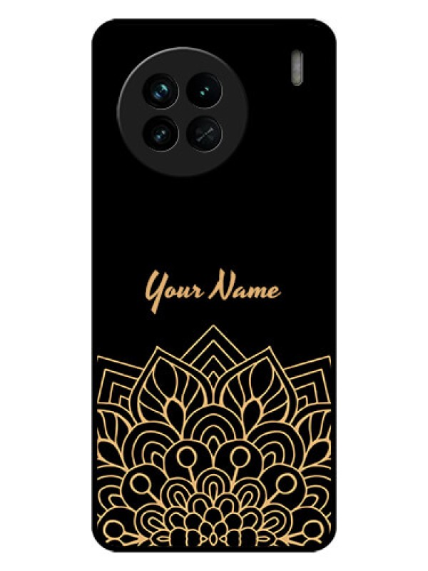 Custom Vivo X90 5G Custom Glass Phone Case - Golden mandala Design