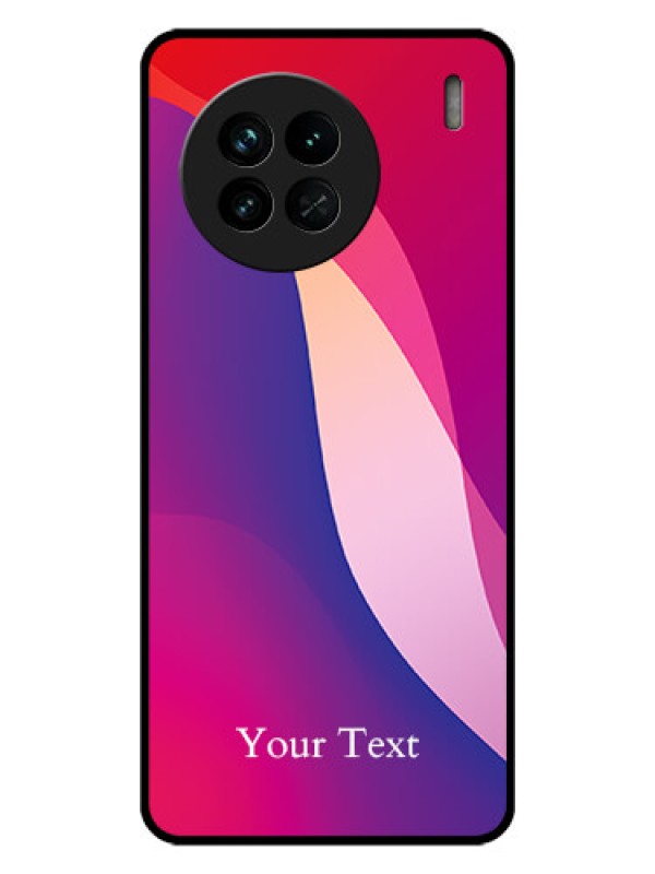 Custom Vivo X90 5G Personalized Glass Phone Case - Digital abstract Overlap Design