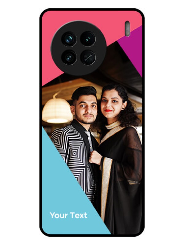 Custom Vivo X90 5G Custom Glass Mobile Case - Stacked Triple colour Design