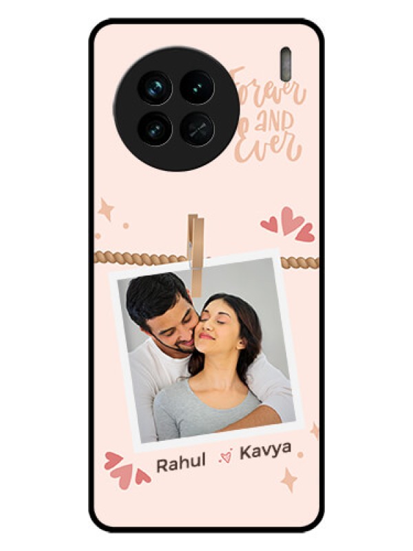 Custom Vivo X90 5G Custom Glass Phone Case - Forever and ever love Design