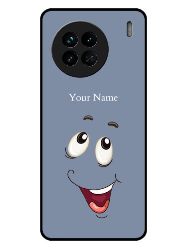 Custom Vivo X90 5G Photo Printing on Glass Case - Laughing Cartoon Face Design