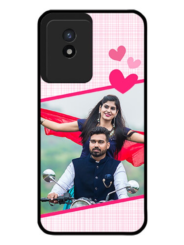 Custom Vivo Y02 Custom Glass Phone Case - Love Shape Heart Design
