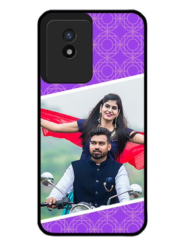 Custom Vivo Y02 Custom Glass Phone Case - Violet Pattern Design