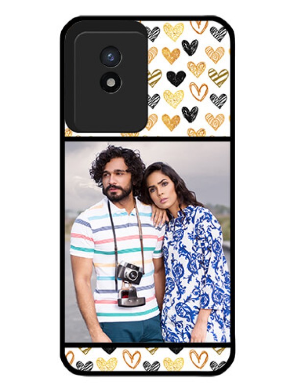 Custom Vivo Y02 Photo Printing on Glass Case - Love Symbol Design