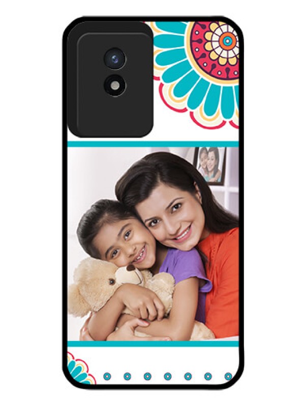 Custom Vivo Y02 Custom Glass Phone Case - Flower Design