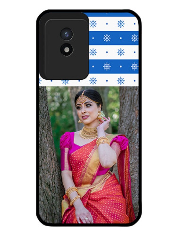 Custom Vivo Y02 Photo Printing on Glass Case - Snow Pattern Design