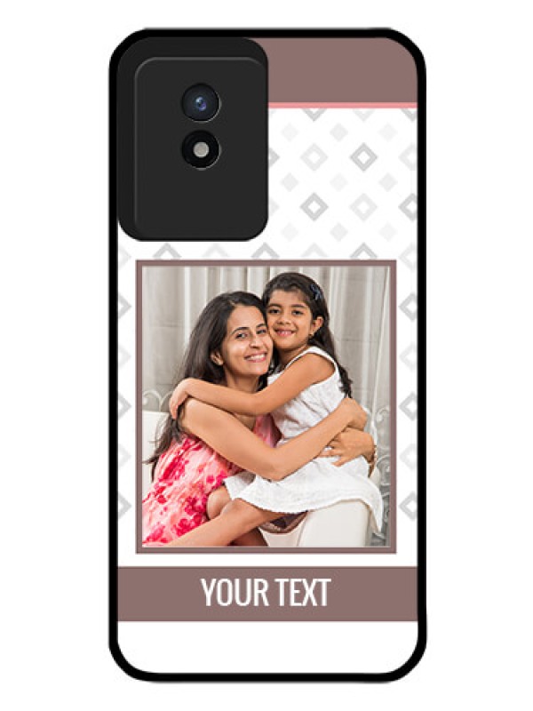 Custom Vivo Y02 Photo Printing on Glass Case - Simple Diamond Design