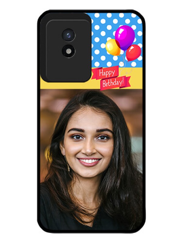Custom Vivo Y02 Custom Glass Mobile Case - Happy Birthday Design