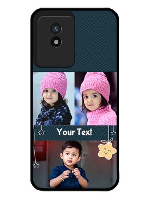 Custom Vivo Y02 Custom Glass Mobile Case - Hanging Stars Design