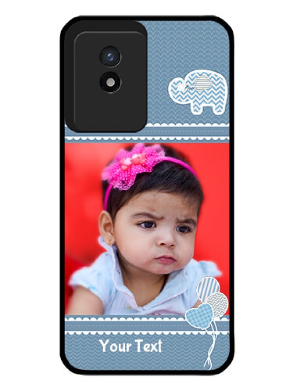 Custom Vivo Y02 Photo Printing on Glass Case - with Kids Pattern Design