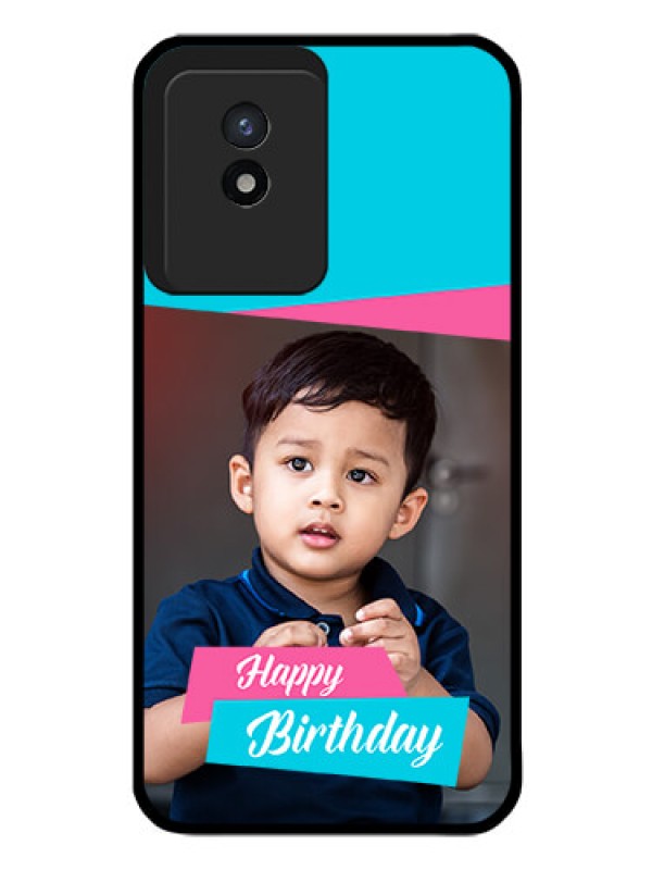 Custom Vivo Y02 Personalized Glass Phone Case - Image Holder with 2 Color Design