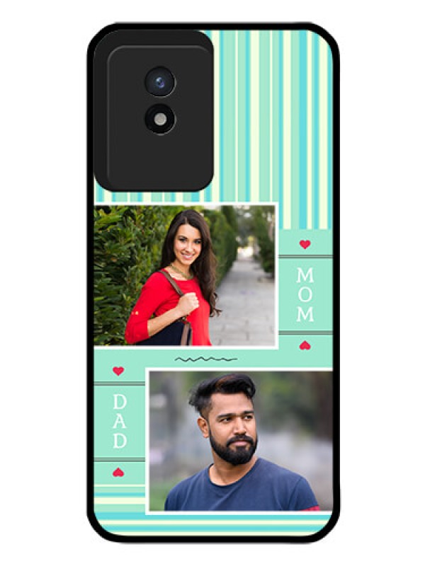 Custom Vivo Y02 Custom Glass Phone Case - Mom & Dad Pic Design