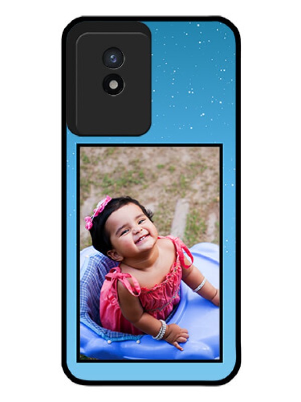Custom Vivo Y02 Custom Glass Mobile Case - Wave Pattern Colorful Design