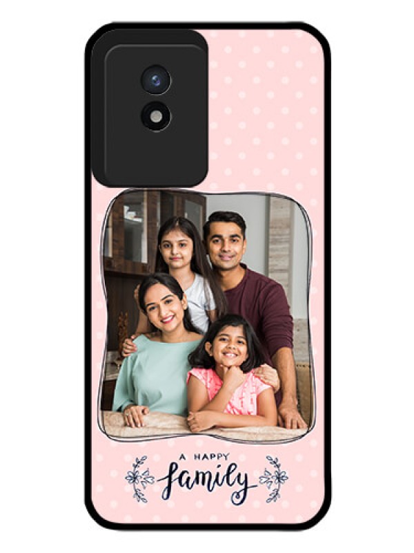 Custom Vivo Y02 Custom Glass Phone Case - Family with Dots Design