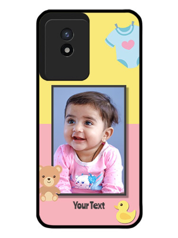 Custom Vivo Y02 Photo Printing on Glass Case - Kids 2 Color Design