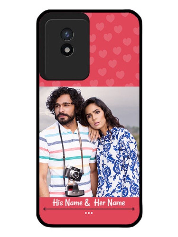 Custom Vivo Y02 Photo Printing on Glass Case - Simple Love Design