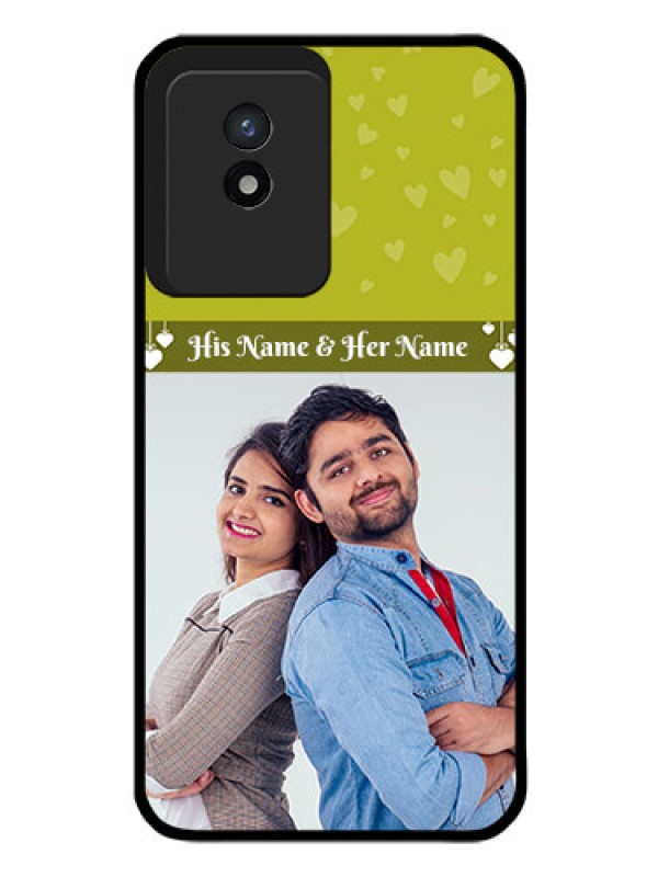 Custom Vivo Y02 Custom Glass Phone Case - You & Me Heart Design