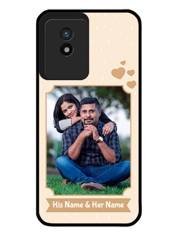 Custom Vivo Y02 Custom Glass Phone Case - with confetti love design
