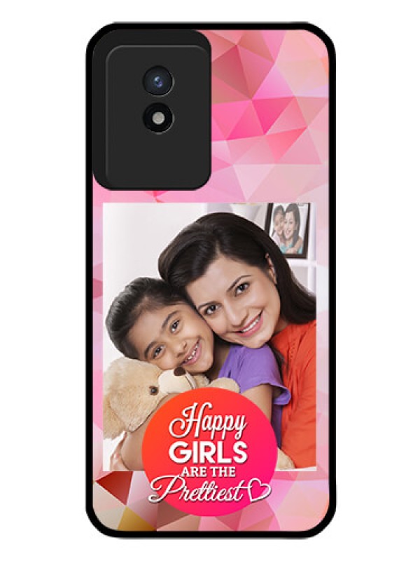 Custom Vivo Y02 Photo Printing on Glass Case - Abstract Triangle Design