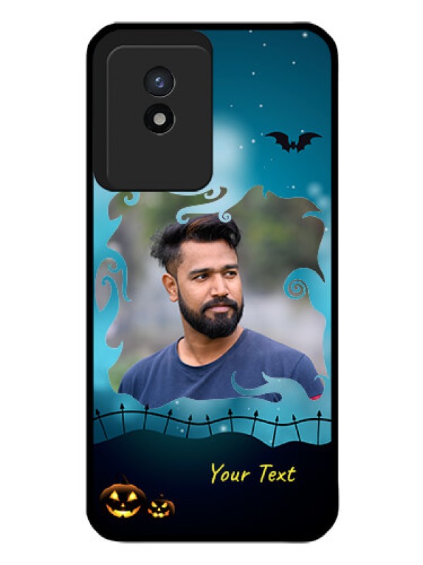 Custom Vivo Y02 Custom Glass Phone Case - Halloween frame design