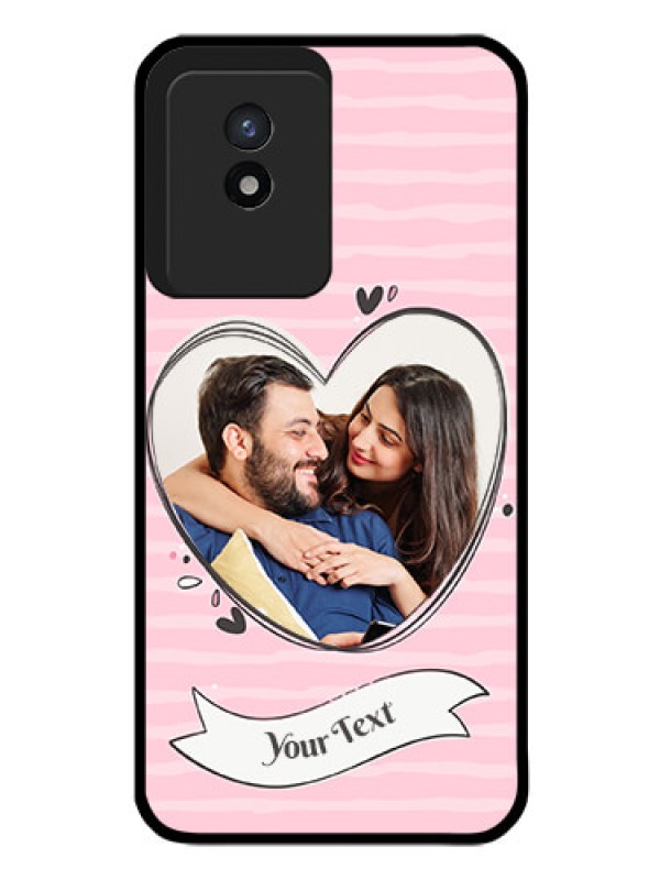 Custom Vivo Y02 Custom Glass Phone Case - Vintage Heart Design