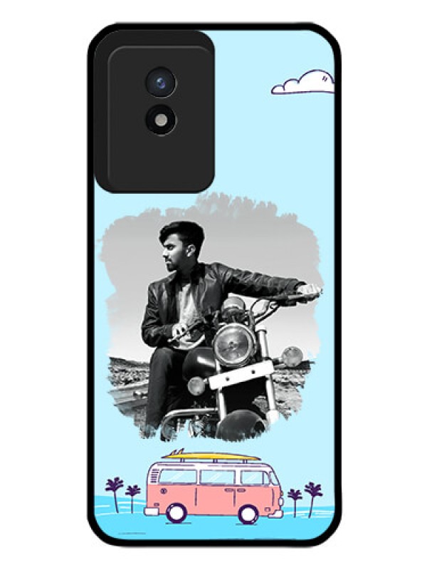 Custom Vivo Y02 Photo Printing on Glass Case - Travel & Adventure Design