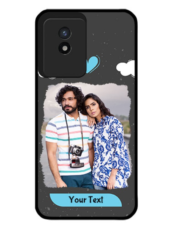 Custom Vivo Y02 Custom Glass Phone Case - Splashes with love doodles Design