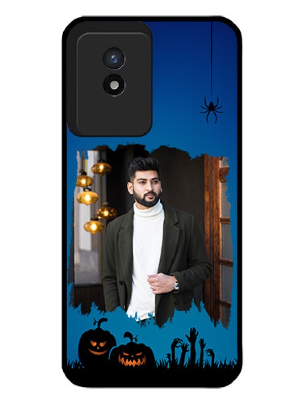 Custom Vivo Y02 Photo Printing on Glass Case - with pro Halloween design