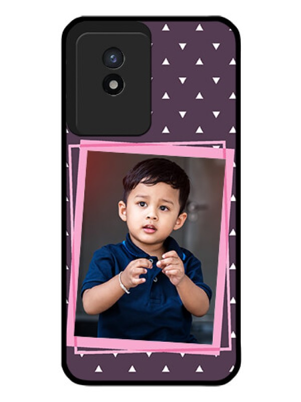 Custom Vivo Y02 Custom Glass Mobile Case - Triangle Pattern Dotted Design