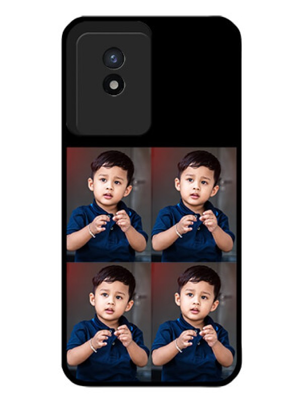 Custom Vivo Y02 4 Image Holder on Glass Mobile Cover