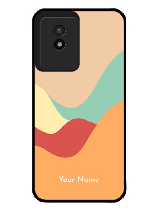 Custom Vivo Y02 Personalized Glass Phone Case - Ocean Waves Multi-colour Design