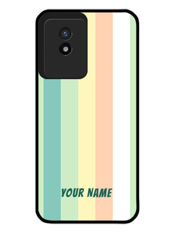 Custom Vivo Y02 Photo Printing on Glass Case - Multi-colour Stripes Design