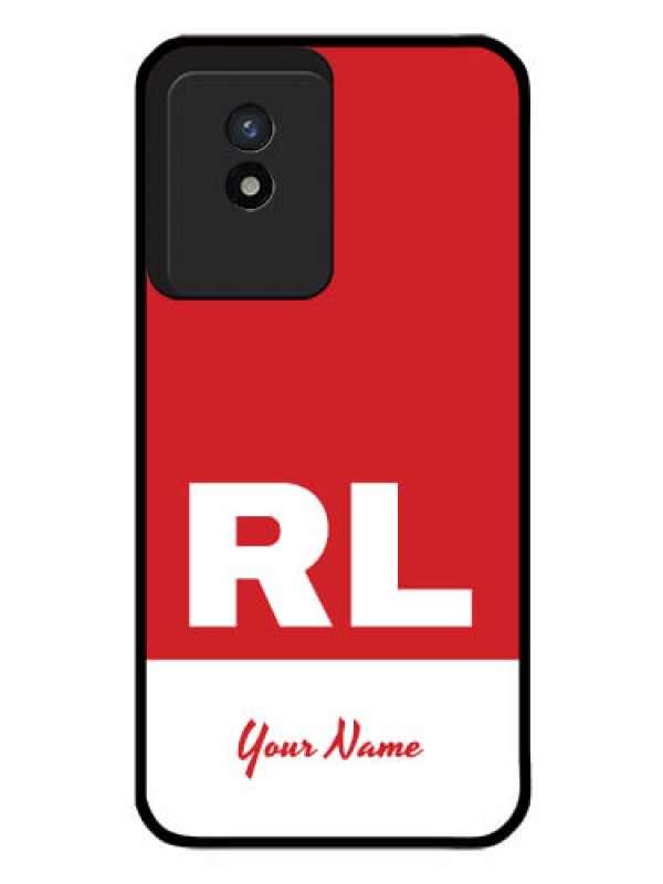Custom Vivo Y02 Personalized Glass Phone Case - dual tone custom text Design