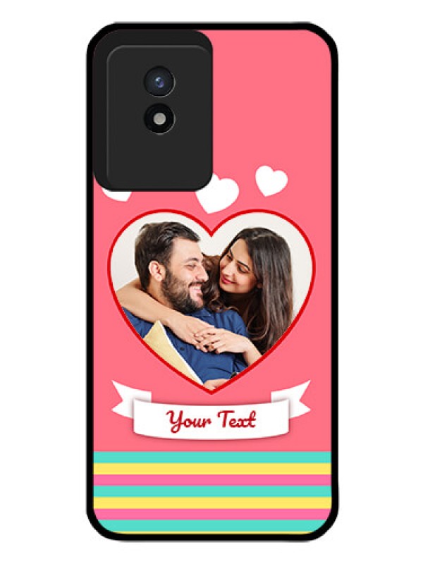 Custom Vivo Y02T Photo Printing on Glass Case - Love Doodle Design