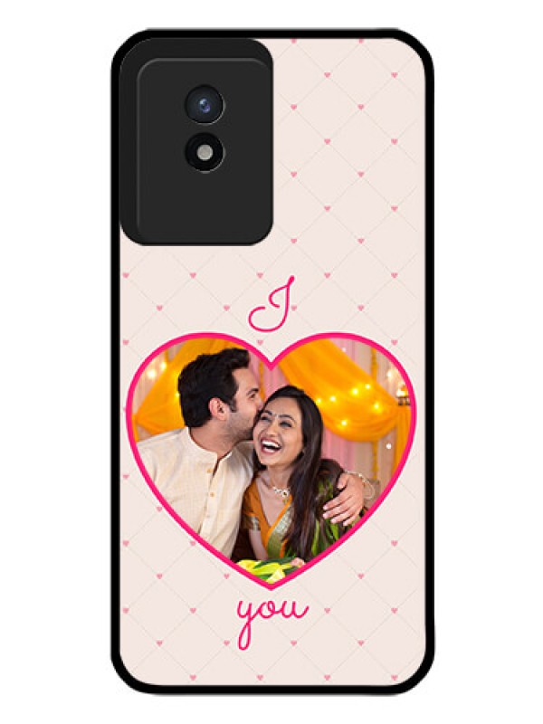Custom Vivo Y02T Custom Glass Mobile Case - Heart Shape Design