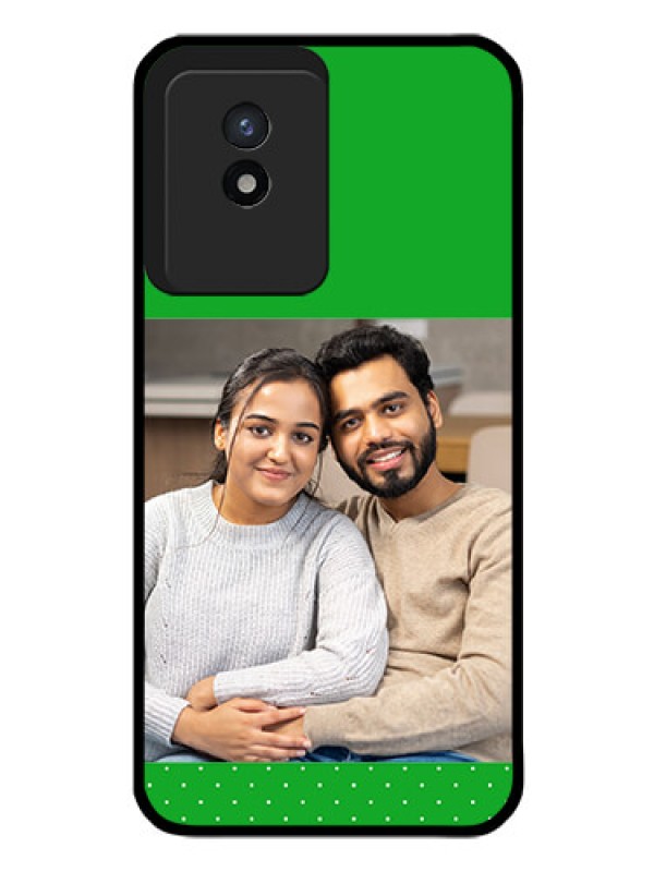 Custom Vivo Y02T Personalized Glass Phone Case - Green Pattern Design