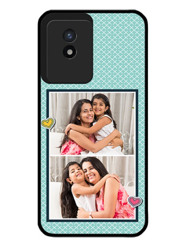 Custom Vivo Y02T Custom Glass Phone Case - 2 Image Holder with Pattern Design