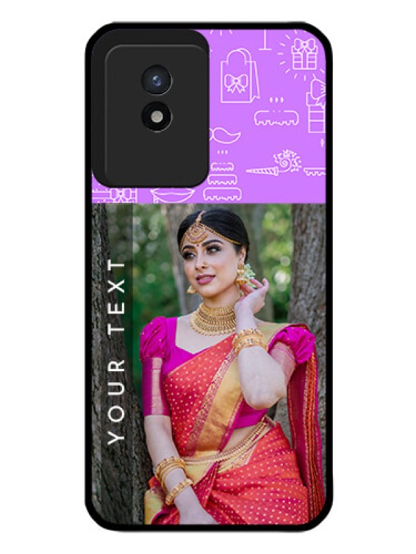 Custom Vivo Y02T Custom Glass Mobile Case - Birthday Icons Design