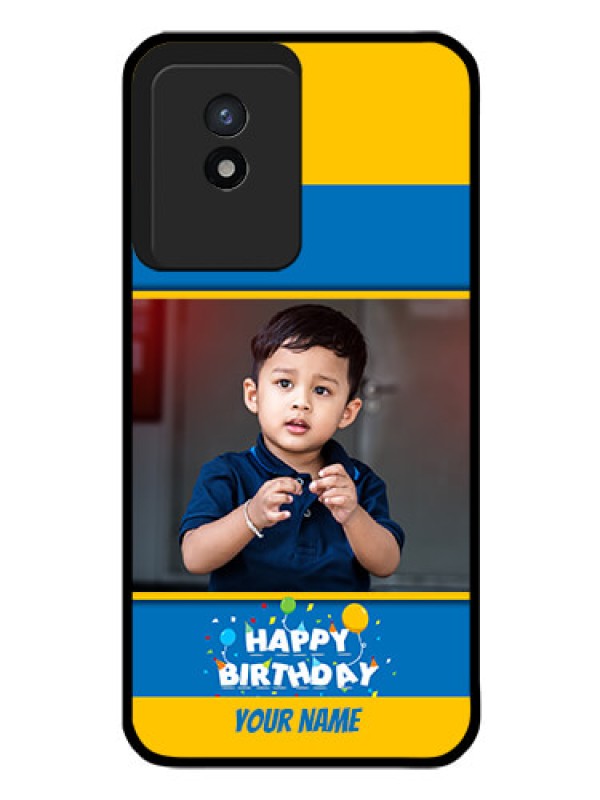 Custom Vivo Y02T Custom Glass Mobile Case - Birthday Wishes Design